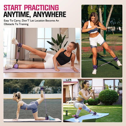 Resistance Bands with Cuffs, Ankle Straps for Glute & Leg Workouts
